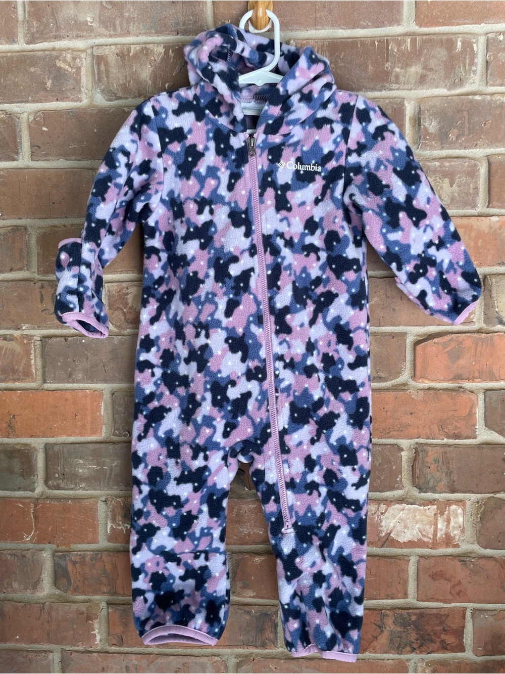 Columbia infant 12-18 months Fleece One-Piece Hooded Romper